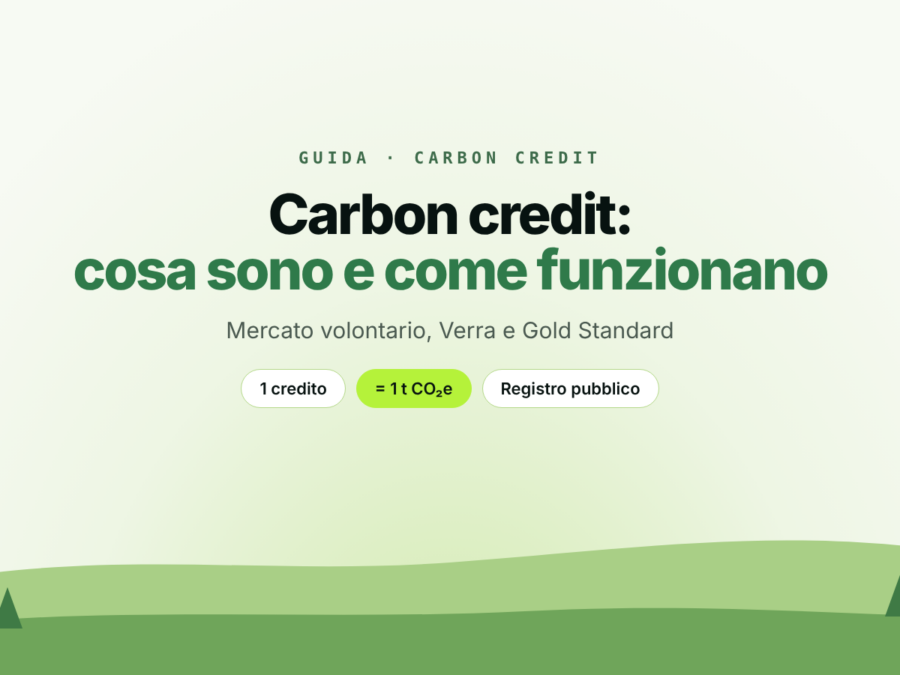 Carbon credit: cosa sono e come funzionano